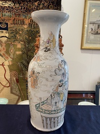 A Chinese qianjiang cai 'Immortals' vase, signed Xun Mei 恂美, dated 1906