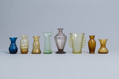 A collection of 30 glass vases, incl. Charles Graffart for Luxval, Murano, ...