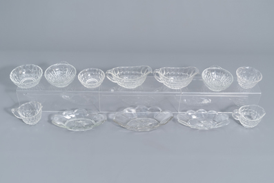 A large and varied collection of clear glass items, a.o. Val Saint Lambert and Pavillons, 20th C.