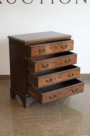 A small English wooden chest with four drawers, 19th/20th C.