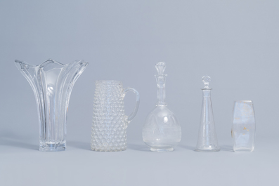 An interesting and varied collection clear glass and crystal items, a.o. Val Saint Lambert and Art Vannes, ca. 1800. and later