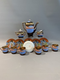 A 15-piece Japanese polychrome and gilt Satsuma tea service, 20th C.