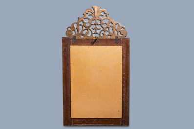 A gilt wood mirror with cut glass, 19th/20th C.