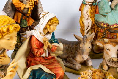 A large polychrome decorated nativity scene, Elio Simonetti for Fontanini, Italy, 20th C.