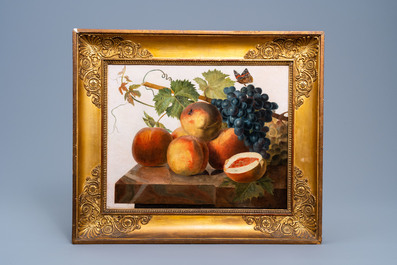 Christiaen Van Pol (1752-1813): Still life with fruits and a butterfly, oil on canvas