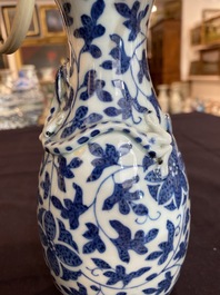 A varied collection of Chinese blue, white, famille rose and polychrome porcelain vases, 19th/20th C.