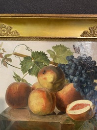 Christiaen Van Pol (1752-1813): Stilleven met vruchten en vlinder, olie op doek