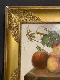 Christiaen Van Pol (1752-1813): Stilleven met vruchten en vlinder, olie op doek