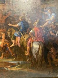 French school, workshop of Charles le Brun (1619-1690): Alexander and Poros in the Battle of Hydaspes, oil on canvas, 17th C.