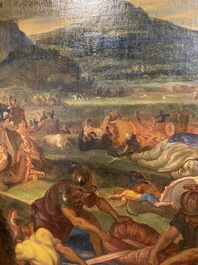 French school, workshop of Charles le Brun (1619-1690): Alexander and Poros in the Battle of Hydaspes, oil on canvas, 17th C.