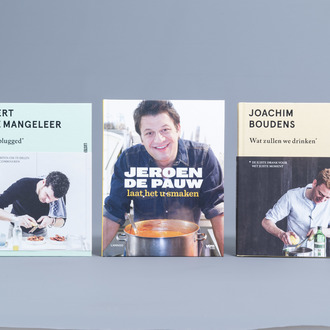 Three signed cookbooks: Joachim Boudens, Jeroen De Pauw and Gert De Mangeleer