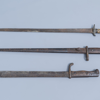 Three various stabbing weapons, possibly 19th C. and earlier