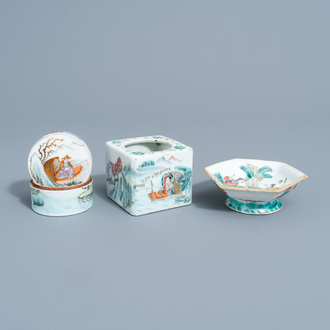 A varied collection of Chinese famille rose porcelain, 19th C.