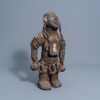 A wooden 'nkisi nduda' power figure, Bakongo, Congo, 20th C.