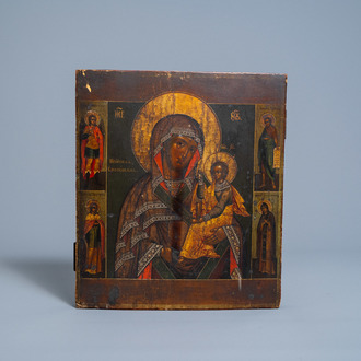 A Russian icon, 'The Mother of God of Smolensk (Smolenskaja)', 19th C.