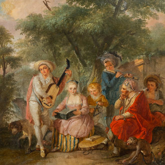 French school: The musical interlude, oil on panel, ca. 1800