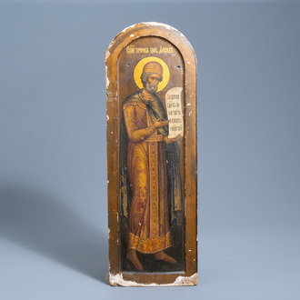 A large Russian icon, 'Holy Profet David the King', 19th C.