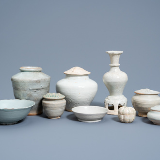 A varied collection of Chinese mostly qingbai glazed ceramics, Song and later