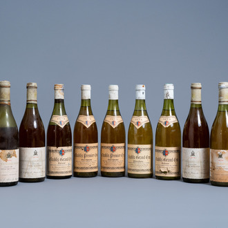 Six bottles of Corton-Charlemagne 'Tête de Cuvée' and five bottles of Chablis Grand Cru, 1969-1975