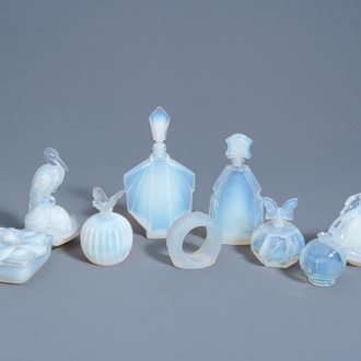 A varied collection of opalescent glass, a.o. Charet and Albot, France, 20th C.