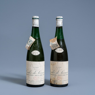 Two bottles of Clos de la Coulée de Serrant, 1962