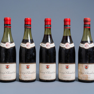 Five bottles of Gevrey-Chambertin, Moillard, 1971