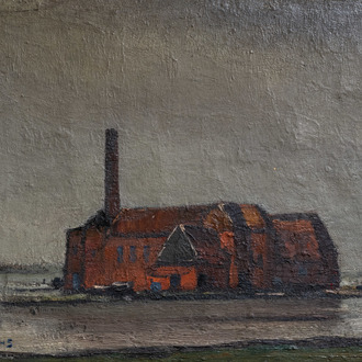 Piet Lippens (1890-1981): A landscape with a factory, oil on canvas