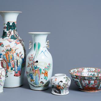 Une collection variée en porcelaine de Chine famille rose et qianjiang cai, 19ème/20ème siècle