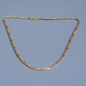 An 18 carat yellow and white gold necklace, 20th C.