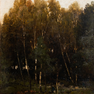 Joseph Van Luppen (1834-1891): 'Villenhof près de Brühl', oil on panel, dated 1875