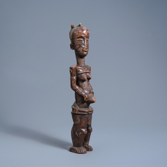 A carved wooden 'mbulenga' figure, Lulua, Congo, 20th C.
