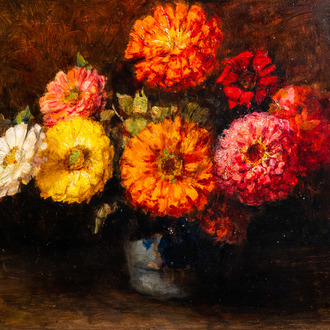 Karel Martin Claessens (1864-1938): Still life of flowers, oil on board