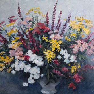 Luc De Decker (1907-1982): Still life of flowers, oil on canvas