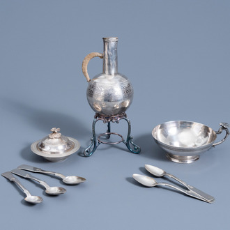 A varied collection of Islamic silver and silver-plated items, 19th/20th C.