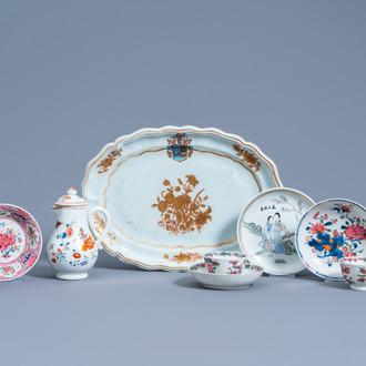 A varied collection of Chinese famille rose and qianjiang cai porcelain, Yongzheng and later