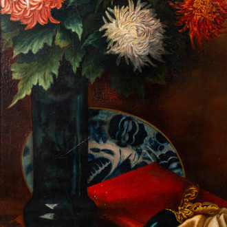 H. Deprez (19th/20th C.): Still life of flowers, oil on canvas