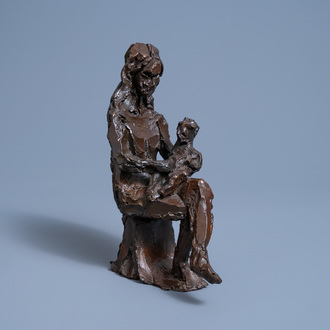 William Chattaway (1927-2019): Mother and child, brown patinated bronze, ed. 1/8, dated (19)71