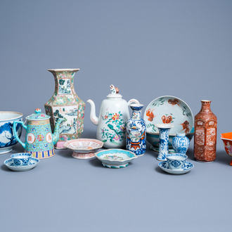 A varied collection of Chinese and Japanese blue, white and polychrome porcelain, 17th C. and later