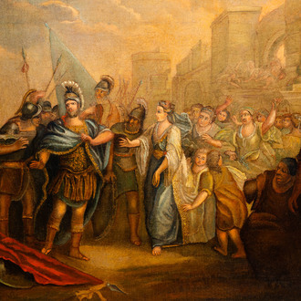 European school: The marriage of Alexander the Great and Roxane of Bactria, oil on canvas, 19th C.