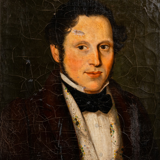 French school, attributed to J. Varin de Chaumont (19th C.): Portrait of Maurice Ulmo, oil on canvas, dated 1835