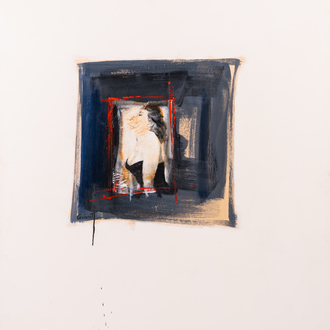 Patrick Quinot (1963): Lady, mixed media on board, dated (19)97