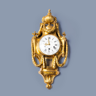 A French Louis XVI gilt bronze cartel clock, Edmé-Jean Causard, second half of the 18th C.