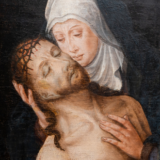 Flemish school: The Pietà, oil on panel, 16th C.