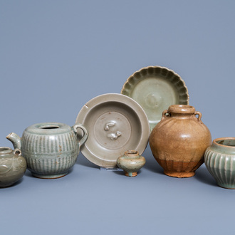 A varied collection of Chinese monochrome porcelain wares, Song and later