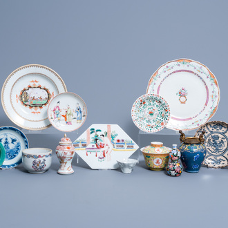 A varied and extensive collection of Chinese polychrome porcelain, Kangxi and later