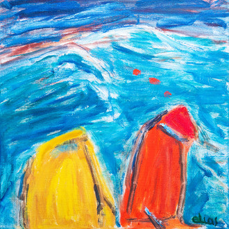 Etienne Elias (1936-2007): 'Marine', oil on canvas