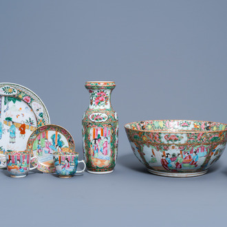 A varied collection of Chinese Canton famille rose porcelain, 19th C.