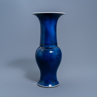 A Chinese powder blue yenyen vase, Kangxi