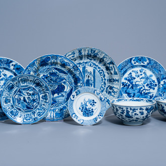 A varied collection of Chinese blue and white porcelain, Wanli and Kangxi