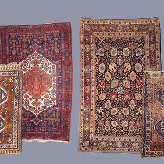 Four various Oriental rugs, wool on cotton, 20th C.